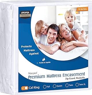 Premium Bed Bug Proof Box Spring Encasement - Waterproof Zippered Box Spring Cover - Ultimate Protection Against Insects, Dust Mites - Knitted Box Spring Protector (Cal King) by Utopia Bedding