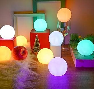 YESIE 4Packs Rechargeable Pool Lights, 3-Inch LED Orb Lamp,Fast Charging, 12hrs Working Time,Remote Control, 3 Timer, 16 Colors Ball, Inground Swimming Pools Accessories, Christmas Decoration
