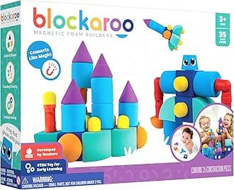 Blockaroo Magnetic Foam Blocks Large Castle, Multi Color, mmbllgcastle