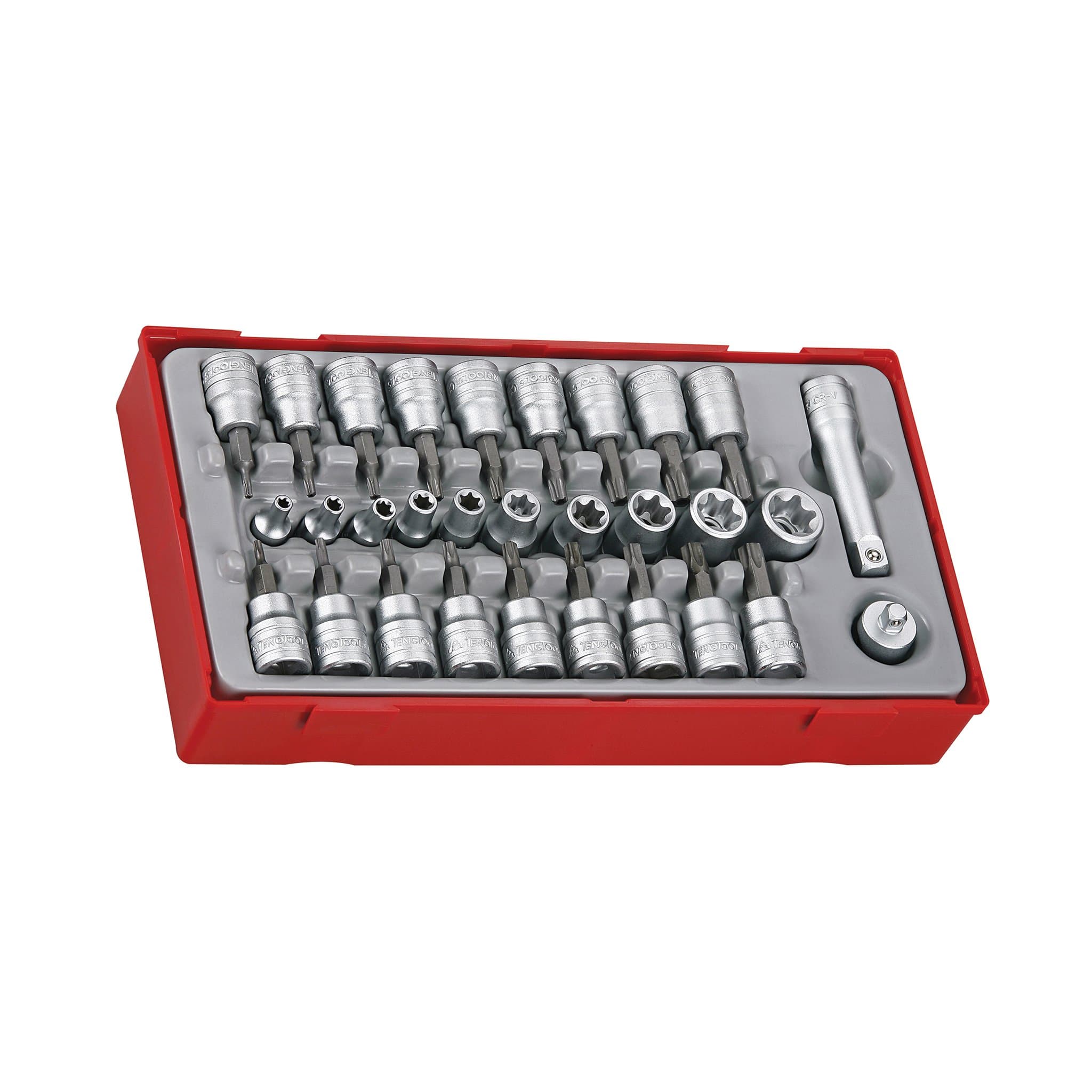 Teng 30pc 3/8in Torx & Socket Bit Set TX TPX TX-E TTTX30 - Tool Control System