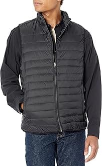 Amazon Essentials mens Lightweight Water-Resistant Packable Puffer Vest Down Alternative Coat