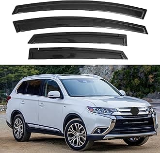 IG Window Visor for Mitsubishi Outlander 2014-2021, Rain Guard Tape-On Extra Durable Sun Wind Side Vent Window Deflector 2014 2015 2016 2017 2018 2019 2020 2021 (Not for Sport Model)