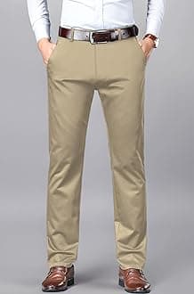 Men's Trousers Light Business Style Slightly Stretch Straight Leg Pants for Outdoor Casual Daily Trouser II Men's Regular Casual Pants Trouser (Trouser 126)