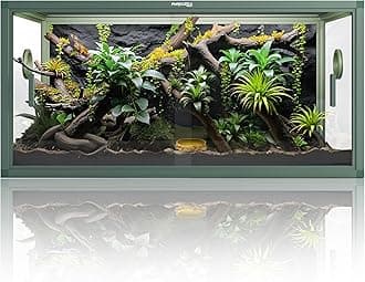 50 Gallon Bearded Dragon Tank, Reptile Enclosure for Easy Maintenance, Front Opening Reptile Tank with Top Screen Ventilation & Glass Sliding Door 36''x18''x18''
