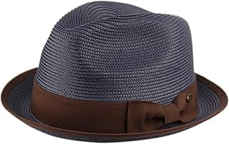 Men's Premium Straw Porkpie Fedora Hat