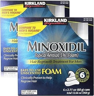 Signature Hair Regrowth Treatment Minoxidil Foam for Men, 2.11oz (6 Ct)