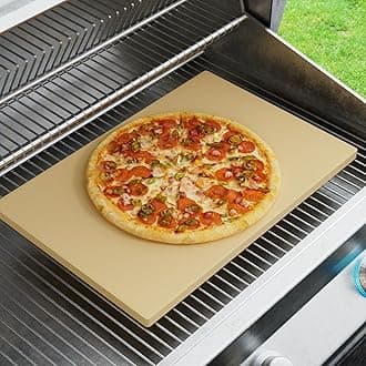 Caprihom Large Pizza Stone 20" x 13.5" for Grill Rectangular Thick (0.67”) Baking Pizza Stone for Oven Heavy Duty Cordierite, Ideal for Baking Pizzas - Includes Scaper