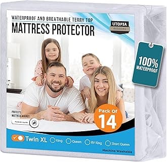 Utopia Bedding Waterproof Mattress Protector Twin XL Size (Pack of 14), Premium Terry Mattress Cover 200 GSM, Breathable, Fitted Style with Stretchable Pockets (White)