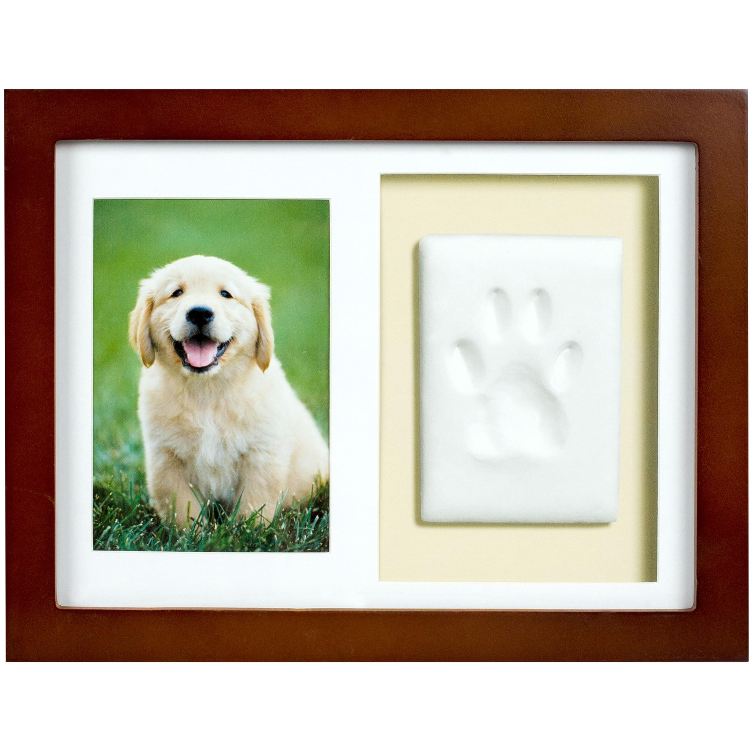 Tiny IdeasPaw Print Keepsake Impression Kit, No Mess Pet Clay Paw Print Mold for Dog and Cat, Ideal Personalized Gift or Memorial Frame for Pet Parents