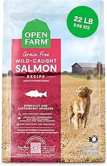 Open Farm, Grain-Free Dry Dog Food, Complete & Balanced Kibble, Sustainably & Ethically Sourced Ingredients, Non-GMO Veggies & Superfoods to Support Overall Health, Wild-Caught Salmon Recipe, 22lb Bag