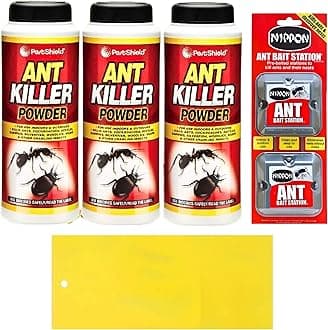 Nippon Ant Bait Station & PestShield Powder Bundle – Ant Killer for Indoor & Outdoor Use, Pet Friendly Trap & Powder Kit