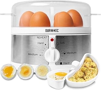 Duronic Electric Egg Boiler EB35 WE, Steamer for 7 Soft, Medium & Hard Boiled Eggs