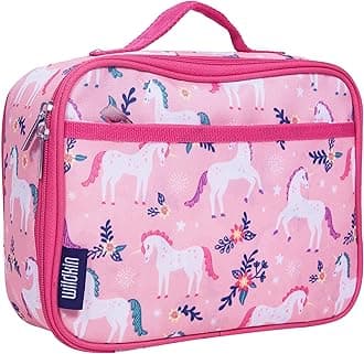 Wildkin Kids Insulated Lunch Box Bag for Boys and Girls, Perfect Size for Packing Hot or Cold Snacks for School and Travel, Measures x 7 x Inches, BPA-Free, Olive Kids (Magical Unicorns)