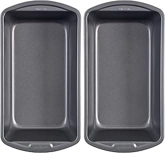 GoodCook Nonstick Loaf Pan 9 x 5-Inch Heavy-Duty Steel Bakeware with Easy-Clean Non-Stick Coating, Oven & Dishwasher Safe Pan for Meatloaf Breads Lasagnas Casseroles & More, Set of 2, Gray
