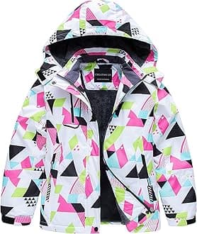 Girl's Waterproof Ski Jacket Warm Winter Snow Coat Windproof Snowboarding Rain Jacket