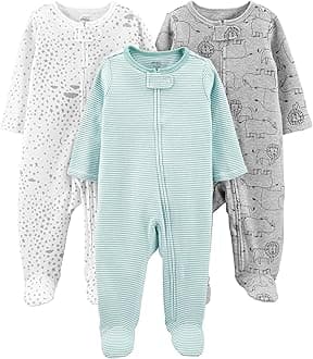 by Carter's Unisex Babies' Cotton Footed Sleep and Play, Pack of 3