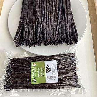 8oz Vanilla Beans Grade A Tahitian 6"-7" Bulk (1/2Lb) for Extract, Cooking and Baking by FITNCLEAN VANILLA| 0.5 Pound Fresh Gourment Natural Raw NON-GMO Whole Pods.
