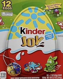 Joy Treat + Easter Spring Toys Sweet Creme Cocoa Wafer, 12 Eggs