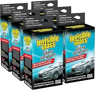 91411-6PK Glass Stripper – Hard Water Spot Remover – Strips Coatings, Waxes, Oils & Road Film – Preps Windshields for Rain Repellent & Ceramic Coating – 4 Fl Oz (Pack of 6)