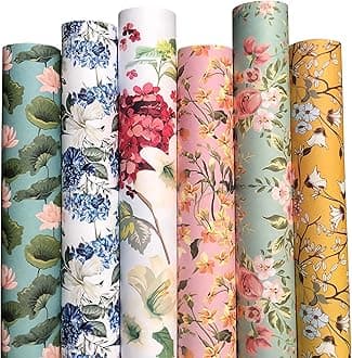 Pack of 6 Gift Wrapping Paper Roll, 29 x 19 Inches, Birthday Wrap (Florals)