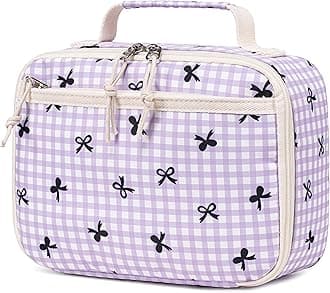 LEDAOU Lunch Bag Kids Insulated Lunch Box Girl Boy Insulated Reusable Lunch Bag for School Picnic Hiking Work (Purple Bow)