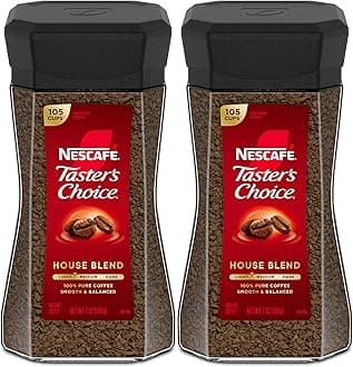 NESCAFÉ Taster's Choice Instant Coffee, Light Medium Roast Coffee, House Blend, 2 Jars (7 Oz Each)
