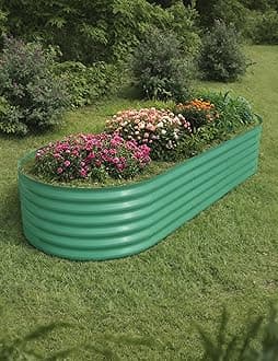 Patio Lawn 10x4x1.5ft Raised Garden Bed,Galvanized Raised Planter Boxes Outdoor with Easy Assembly, Large Garden Bed for Vegetables, Fruits, Flower,Raised Garden Bed,Green