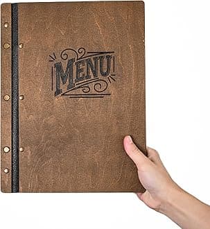 Inko Horeca - Wooden Menu Holder 11.8 х 9 inch - Menu Book for Restaurant - Hard Folding Menu Covers - Wooden Cafe Menu Folder Book for Bar - Bar Menu Sign (Rosewood)