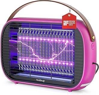 Buzbug LED Bug Zapper Indoor,10 Years Lifespan Lamp Sustainable Less Power, Durable High-Voltage Electric Mosquito Zapper,Fly Trap Mosquito Trap,Fly Killer Fly Zapper -MA015B(Rose Red)