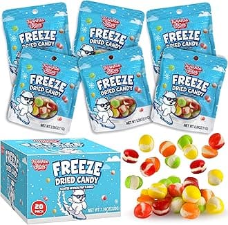20 Pack Freeze Dried Candy- 10 Pcs Per Bag - Bulk Candy - Resealable Bag For, Kids, Adults, School, Party, Birthday, 5 Delicious Flavors
