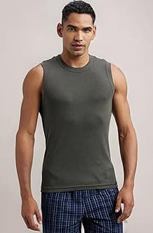 Jockey 9930 Men's Super Combed Cotton Rib Solid Slim Fit Round Neck Muscle Vest