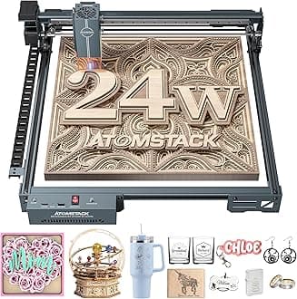 ATOMSTACK ACE A20 PRO V2 Laser Engraver,30000mm/min Laser Cutter and High Accuracy Laser Engraving Machine for Personalized Gifts, Business Cards, CNC Machine for Wood,Metal,Acrylic,Leather