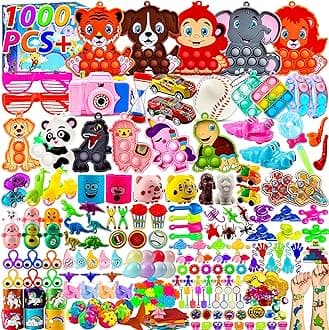 KissFuture 1000 PCS Party Favors for Kids, Fidget Toys Bulk, Prize Treasure Box Toys for Classroom, Birthday Gifts, Goodie Bags Stuffers for Kids, Pinata Stuffers, Carnival Prizes