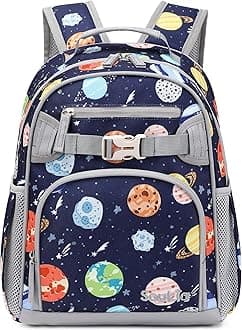 SawkigCute Small Little Kids Outer Space Print Backpack Kindergarten Preschool Backpacks for Boys Ages 2-4-6 (Outer Space)