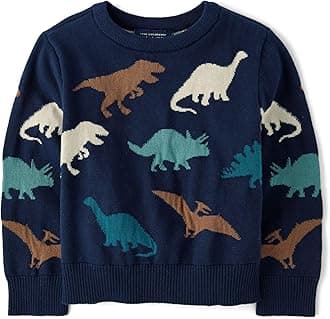 Baby Boys' and Toddler Long Sleeve Crew Neck Pullover Sweater