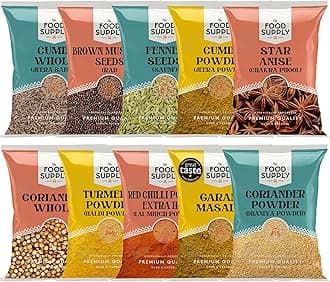 Premium Spice Kits - Premium Quality - Perfect Refill for your Kitchen Spice Tins TFS (INDIAN SPICE KIT, 100g (Pack of 10))