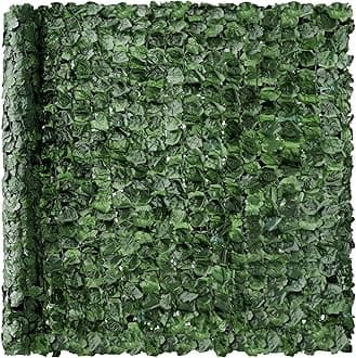 Outdoor Garden 94x39-inch Artificial Faux Ivy Hedge Leaf and Vine Privacy Fence Wall Screen - Green