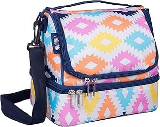 Wildkin 52703 Two Compartment Lunch Bag, Polyester, Aztec