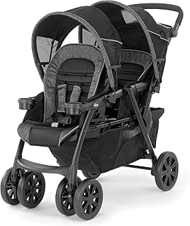 Cortina Together Double Stroller - Minerale, Black/Silver