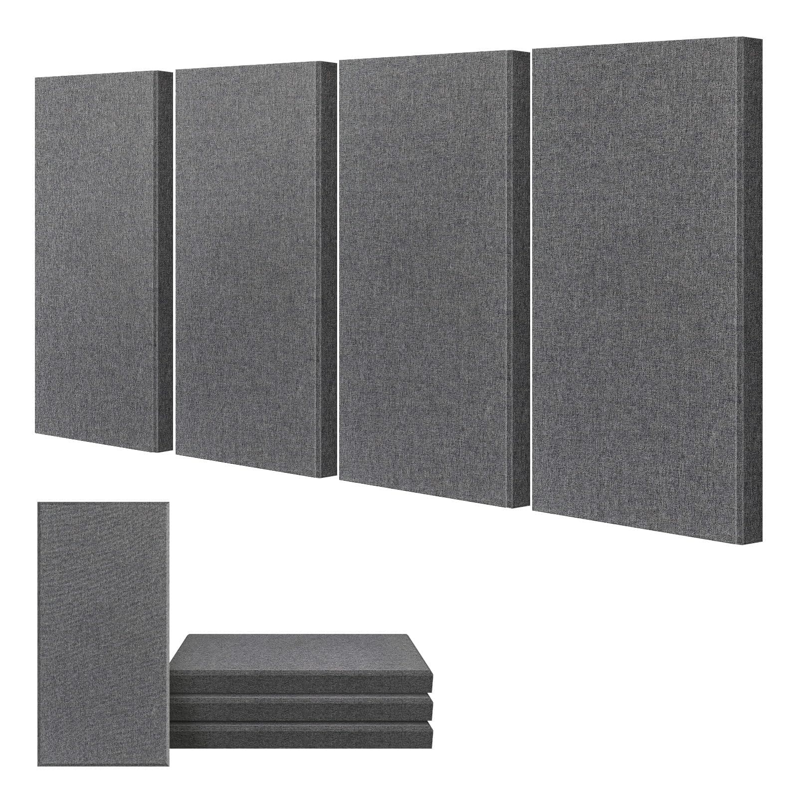 UMIACOUSTICS 4 PCS Acoustic Panels, 2“ Thick 23.6" x 11.8" Fiberglass Sound Absorbing Panels, Soundproof Panels for Studios, Office, Home Theater. Charcoal Grey