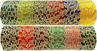 Hand Kkrafts Multicolor glossy finish glass bangle/chudi set of 144 in 12 unique color for women and girls