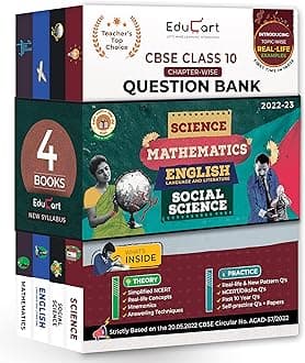 Educart CBSE Class 10 Combo of Science, SST, English and Maths New Question Banks for 2022-23 (Bundle of 4 Books) (Sanjiv Sir)