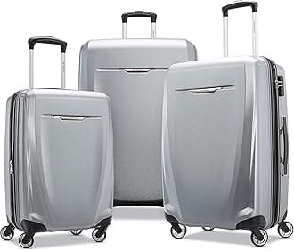 SamsoniteWinfield 3 DLX Hardside Expandable Luggage with Spinners, Silver, 3-Piece Set (20/25/28), Winfield 3 DLX Hardside Expandable Luggage with Spinners