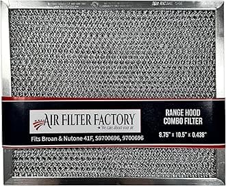 Air Filter Factory Range Hood Filter Replacement For 41F, 97007696, 97005687 Fits Broan Nutone Ductless Exhaust Fan Filter - 8.75 X 10.5 X .44 Inches Grease Mesh Carbon Kitchen Screen