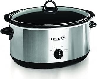 Crock-Pot Large 8 Quart Oval Manual Slow Cooker Stainless Steel (SCV800-S)