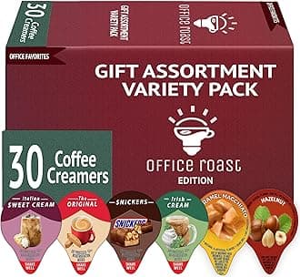 Variety Pack Creamers Liquid Creamer Singles | Gift Assortment Box | Coffee Cream | Snickers, Italian Sweet, Original, Hazelnut, Irish & Caramel Macchiato - No Refrigeration - Box Of 30