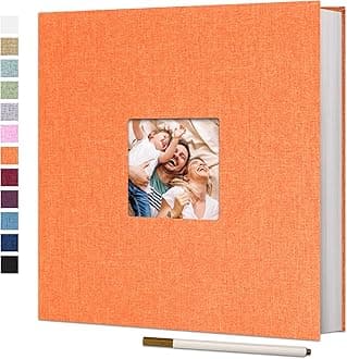 Vienrose Large Photo Album Self Adhesive for 4x6 8x10 10x12 Pictures Scrapbook Album DIY 40 Blank Pages with A Metallic Pen