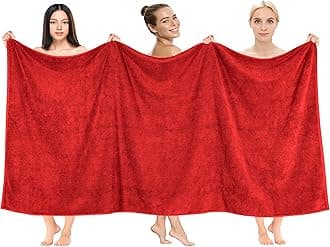 Cotton Paradise 100% Cotton 40x80 Oversized Bath Sheet, Extra Large Turkish Bath Towels for Bathroom, Red Bathsheet
