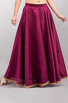 Women's Poly Silk Skirt/Lehenga With 8 Meters Maxi Flare (Double Ghera)