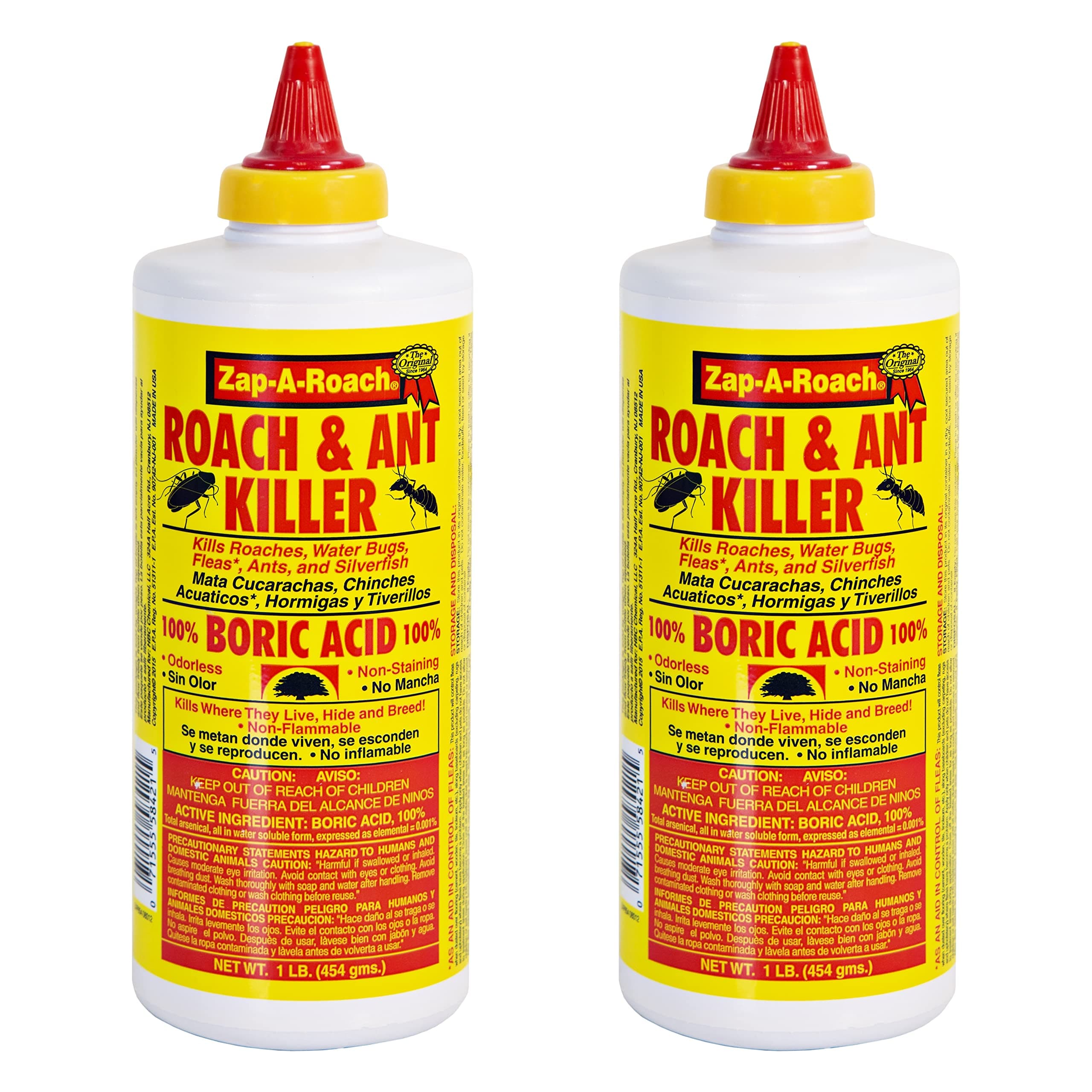 2 Pk Boric Acid Roach Ant Killer NET Wt. 1 Lb. 454 gms Each